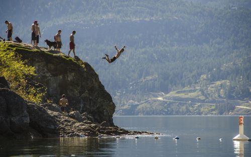summer cliff jumping