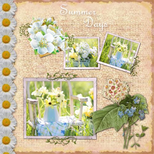Summer Flowers Scrapbooking Page