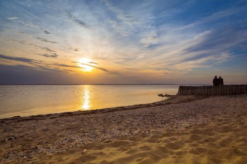 summer holiday sunset north sea beach