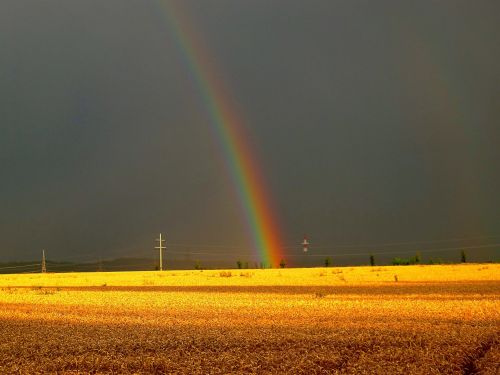 summer thunderstorm gewitterstimmung rainbow