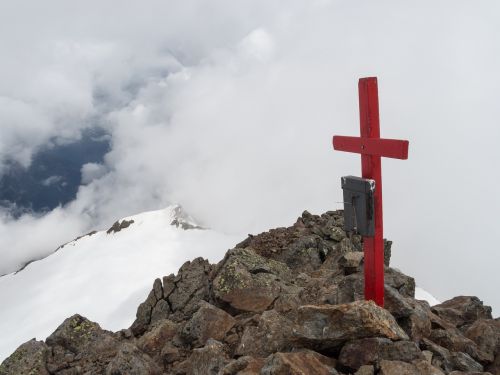 summit cross stubai alps glacier