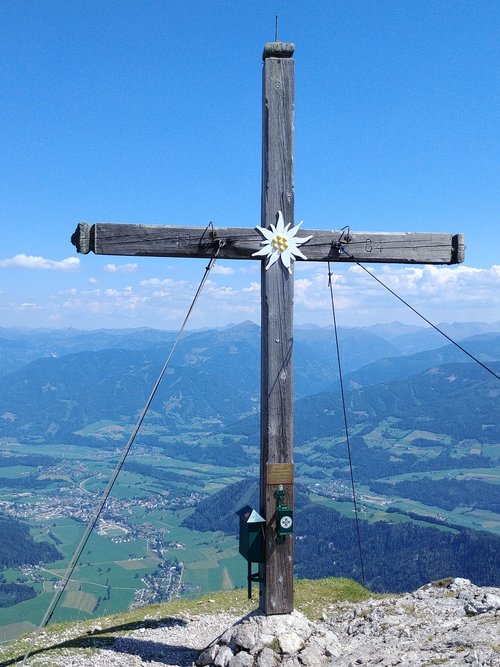 summit cross  mountain  austria