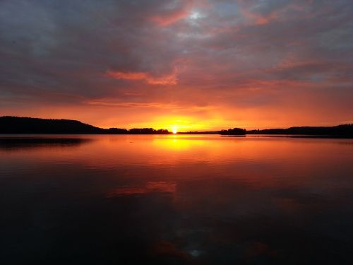 sun sunset lake