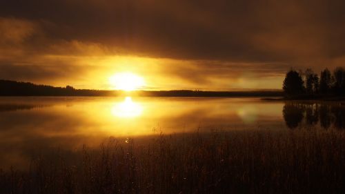 sun sunrise lake