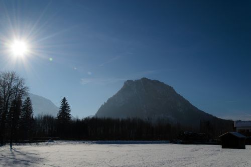 sun alpine mountains