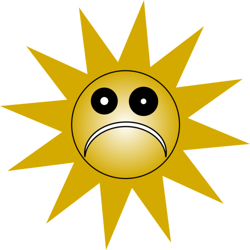 sun unhappy heat
