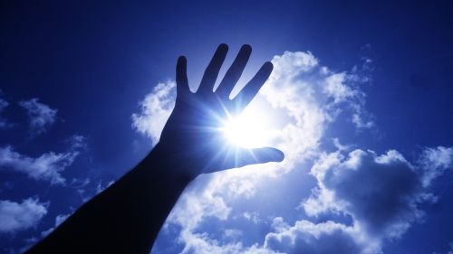 sun sky hand