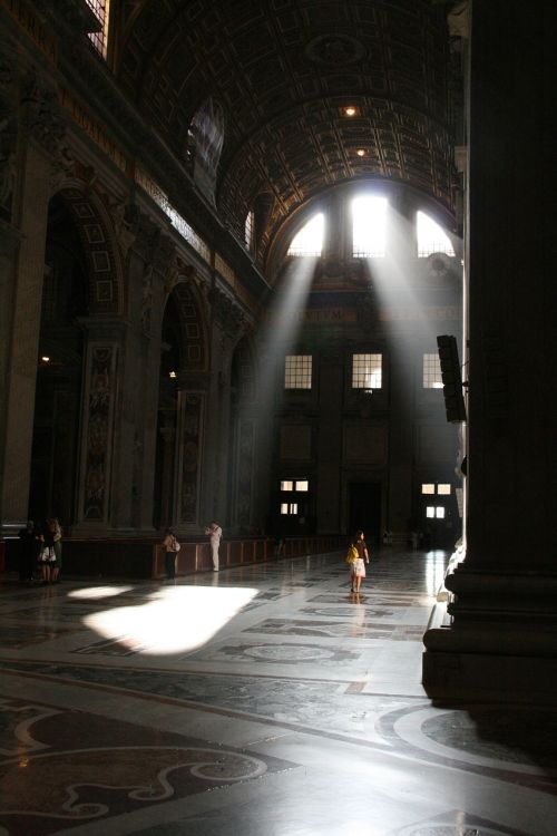 sun light st peter's basilica