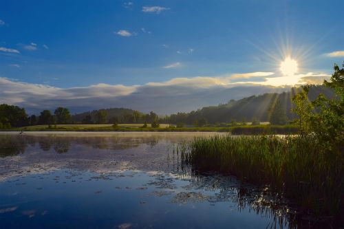 sun lake sunrise