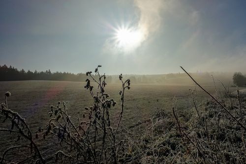 sun winter landscape