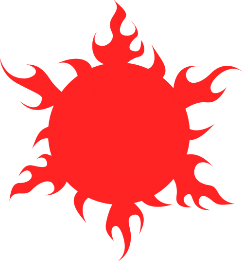 sun fiery tattoo