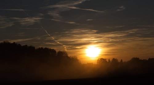sun  fog  landscape