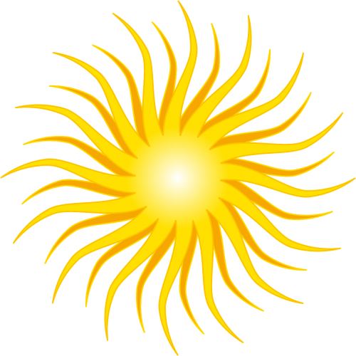 sun yellow round