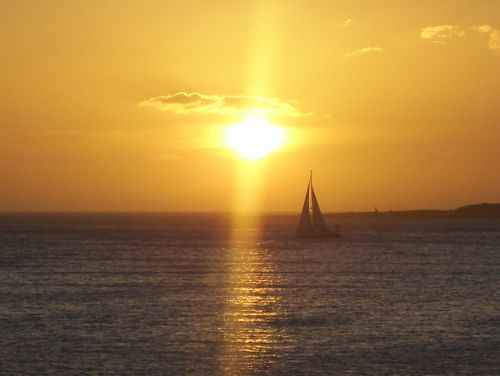 sun sailboat sea