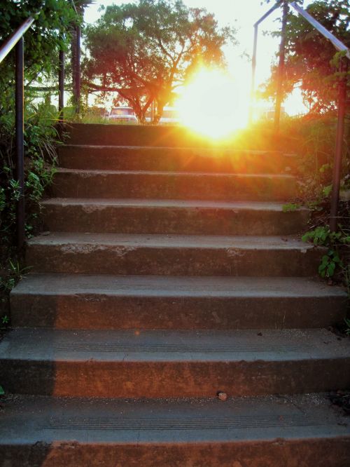 Sun At The Top Of The Steps