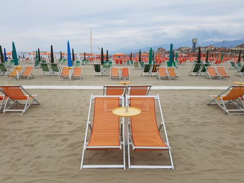 sun loungers orange viareggio