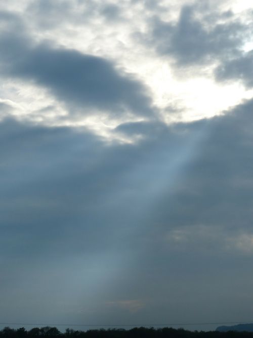 sunbeam clouds sky