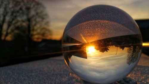 sundown  sunset  glass ball