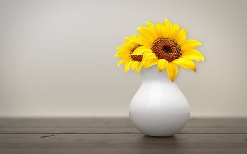 sunflower  vase  vintage