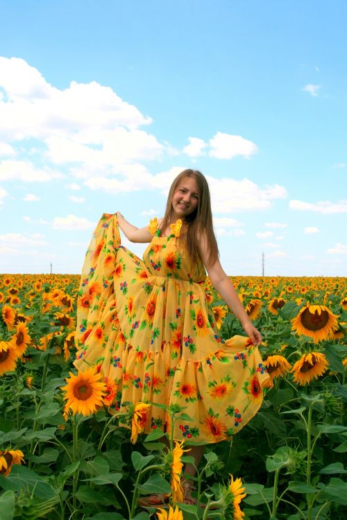 sunflower girl dress
