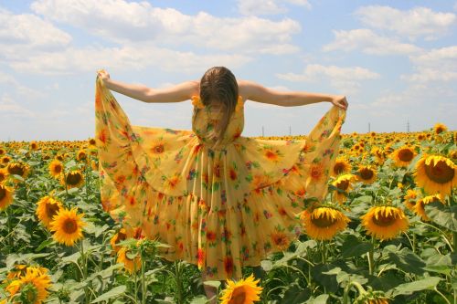 sunflower girl dress