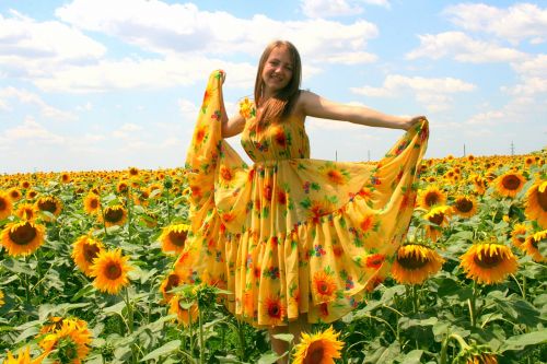 sunflower girl dress