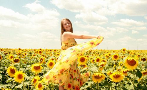 sunflower girl dress