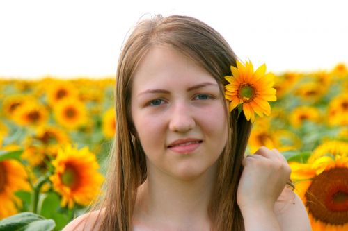 sunflower girl yellow