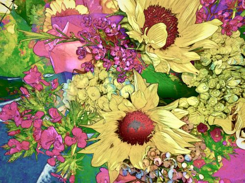 Sunflower Bouquet Background