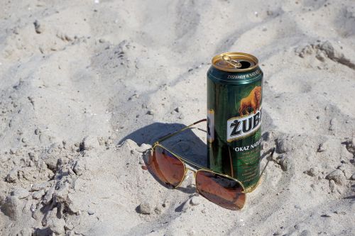 sunglasses beer beach