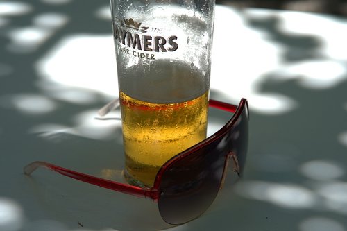 sunglasses  beer  beer glass