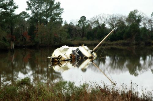 sunken boat water