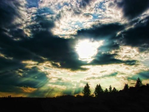 sunlight landscape clouds