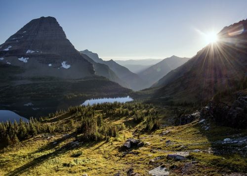 sunrise mountains landscape