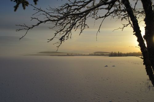 sunrise autumn lake