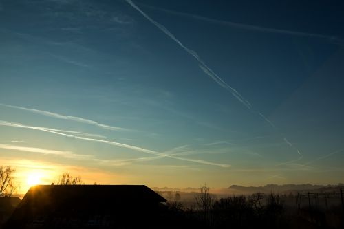 sunrise winter mood alpine ridge