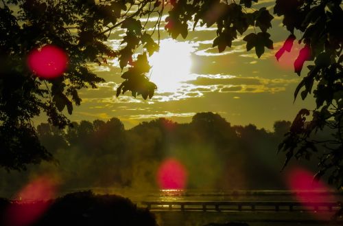 sunrise morgenstimmung water