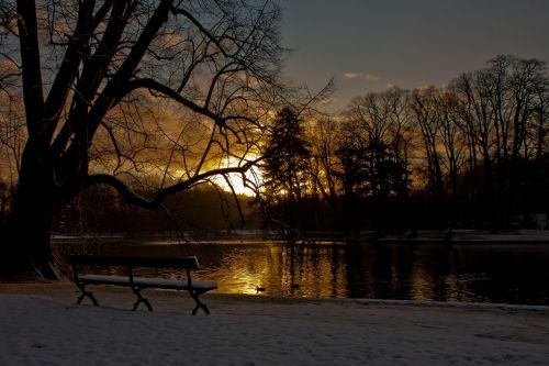 sunrise lake snow