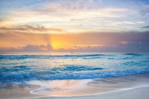 sunrise beach waves