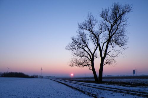 sunrise winter impressions wintry