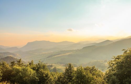 sunrise mountains landscape