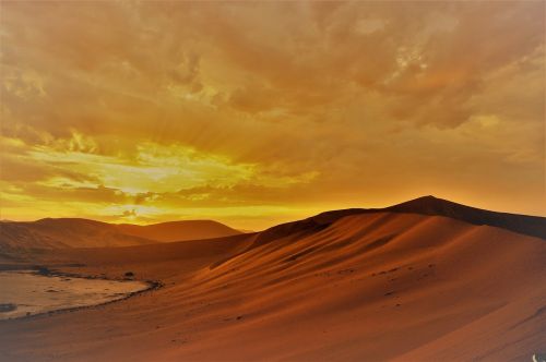 sunrise desert sand
