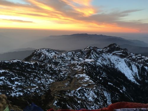 sunrise mountain snow