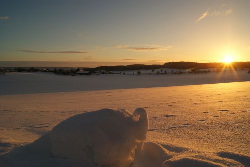 sunrise winter snow lane