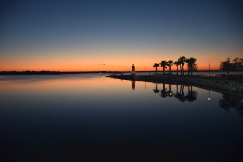 sunrise lighthouse lake