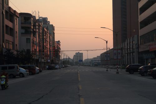 sunrise early in the morning street