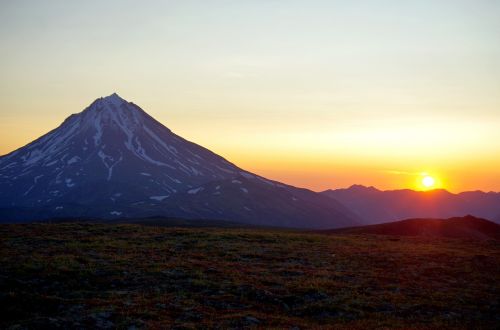 sunrise dawn volcano