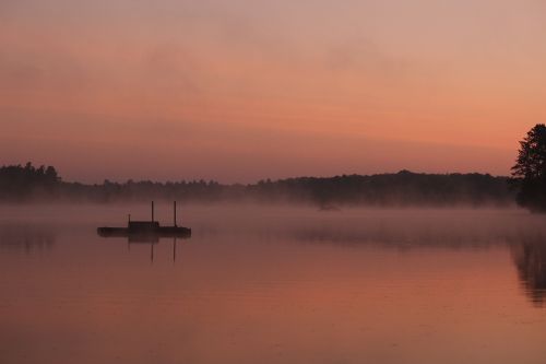 sunrise water fog