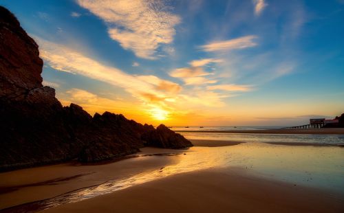 sunrise tenby seascape