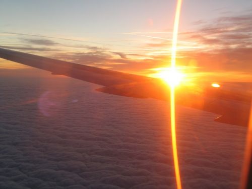 sunrise airplane aircraft window